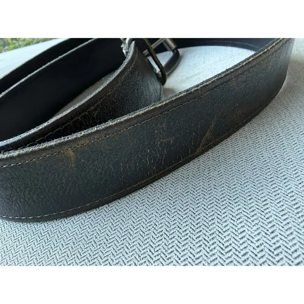 Bed Stu Cobbler Series Leather Belt Size 38 Distressed